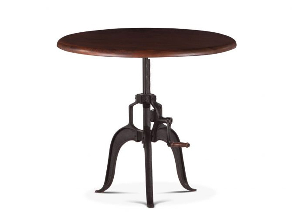 Home Trends & Design Industrial Loft 30 Adjustable Round Side Table in Walnut FIL-ST30WN