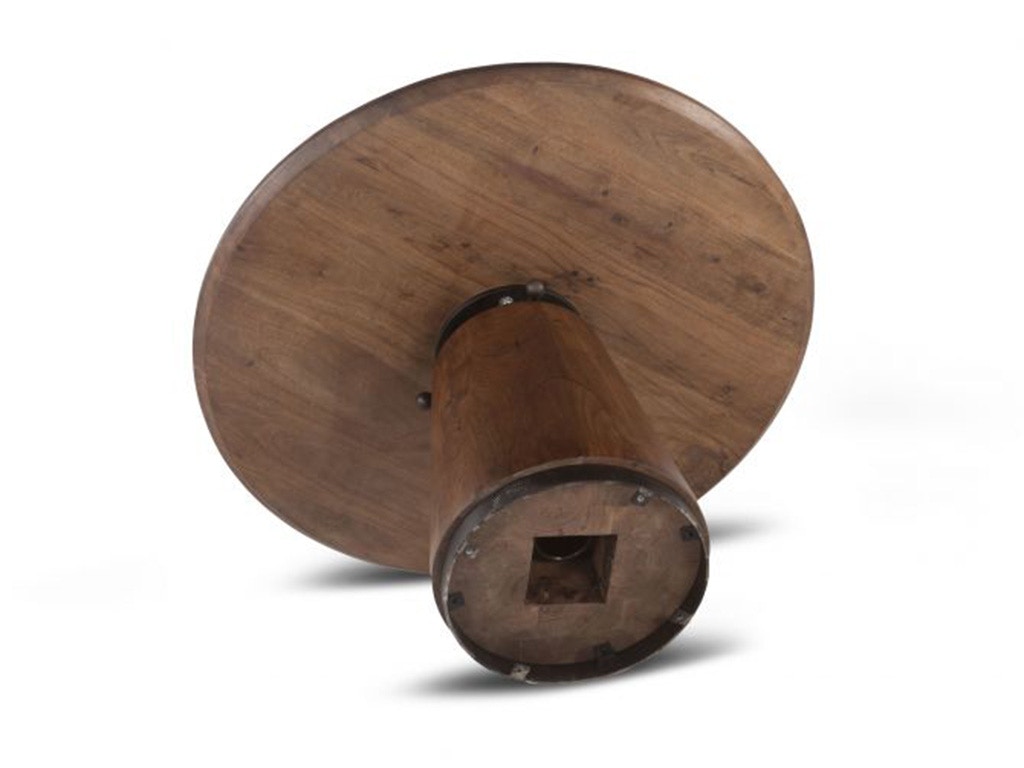 Home Trends & Design Industrial Modern 40 Adjustable Round Table Walnut FIM-RDA40WN