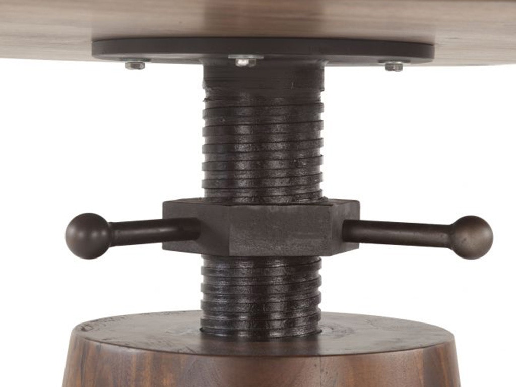 Home Trends & Design Industrial Modern 40 Adjustable Round Table Walnut FIM-RDA40WN