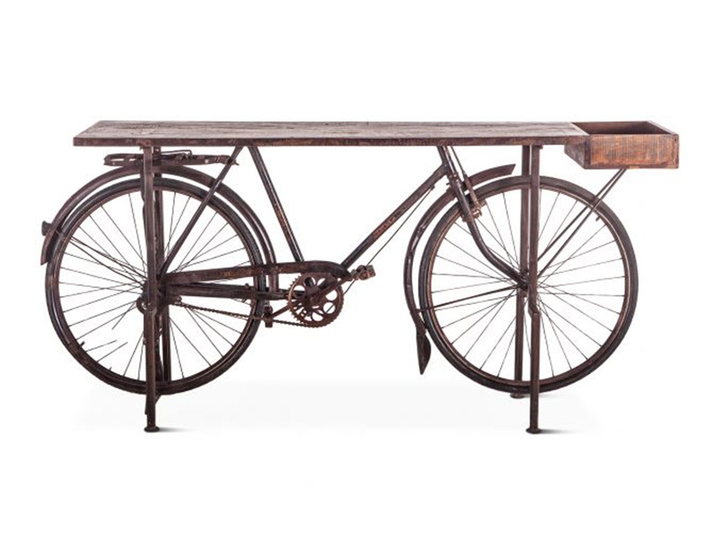 Home Trends & Design Industrial Teak Bicycle Console FIT-BICY-CN