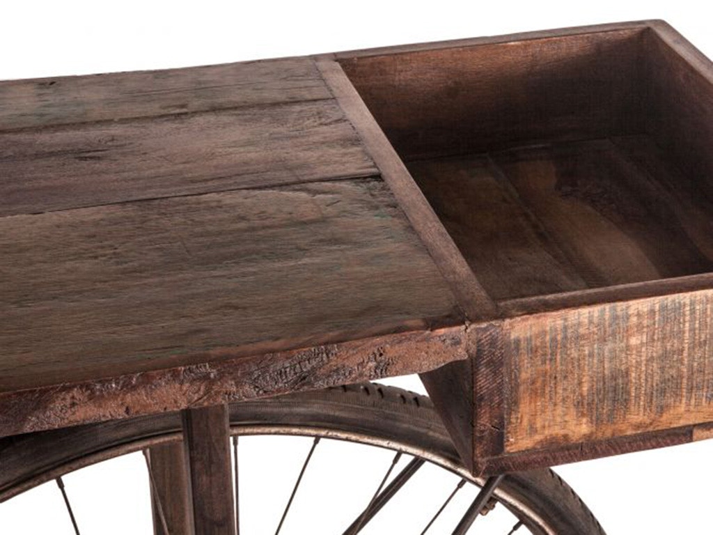 Home Trends & Design Industrial Teak Bicycle Console FIT-BICY-CN