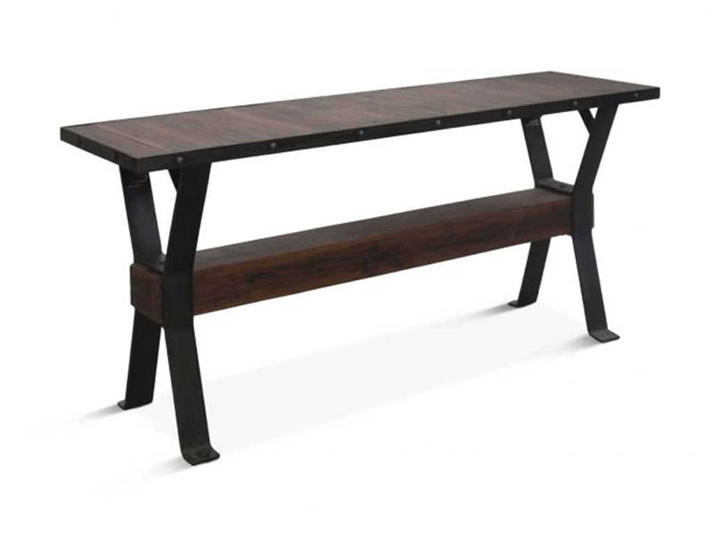 Home Trends & Design Industrial Teak 66 Reclaimed Wood Console FIT-CN66