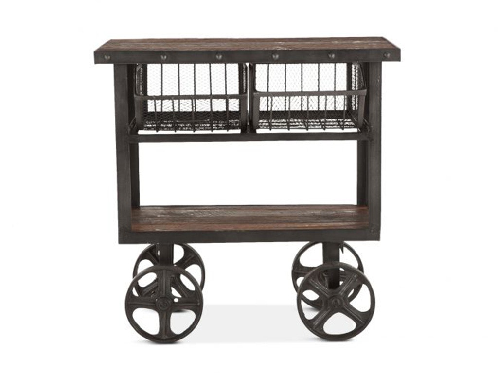 Home Trends & Design Industrial Teak 36 Reclaimed Wood Utility Cart Table FIT-CRT36
