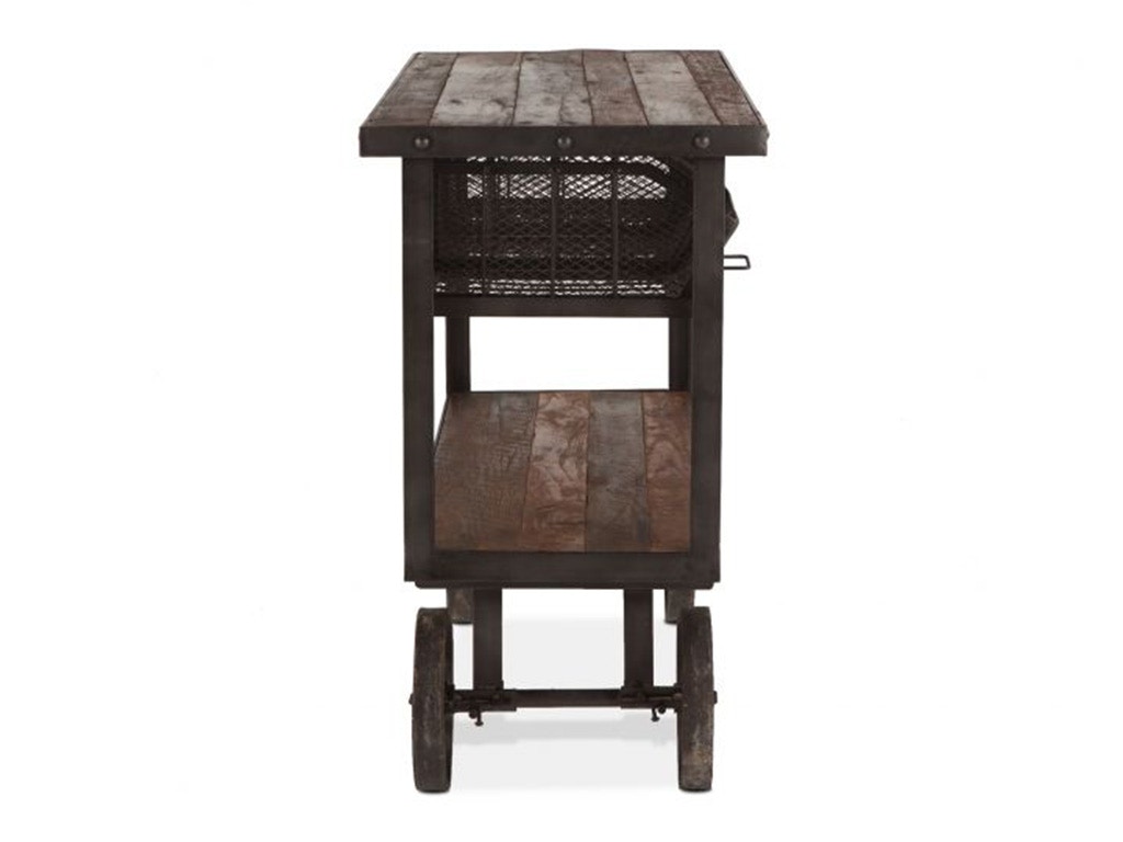 Home Trends & Design Industrial Teak 36 Reclaimed Wood Utility Cart Table FIT-CRT36