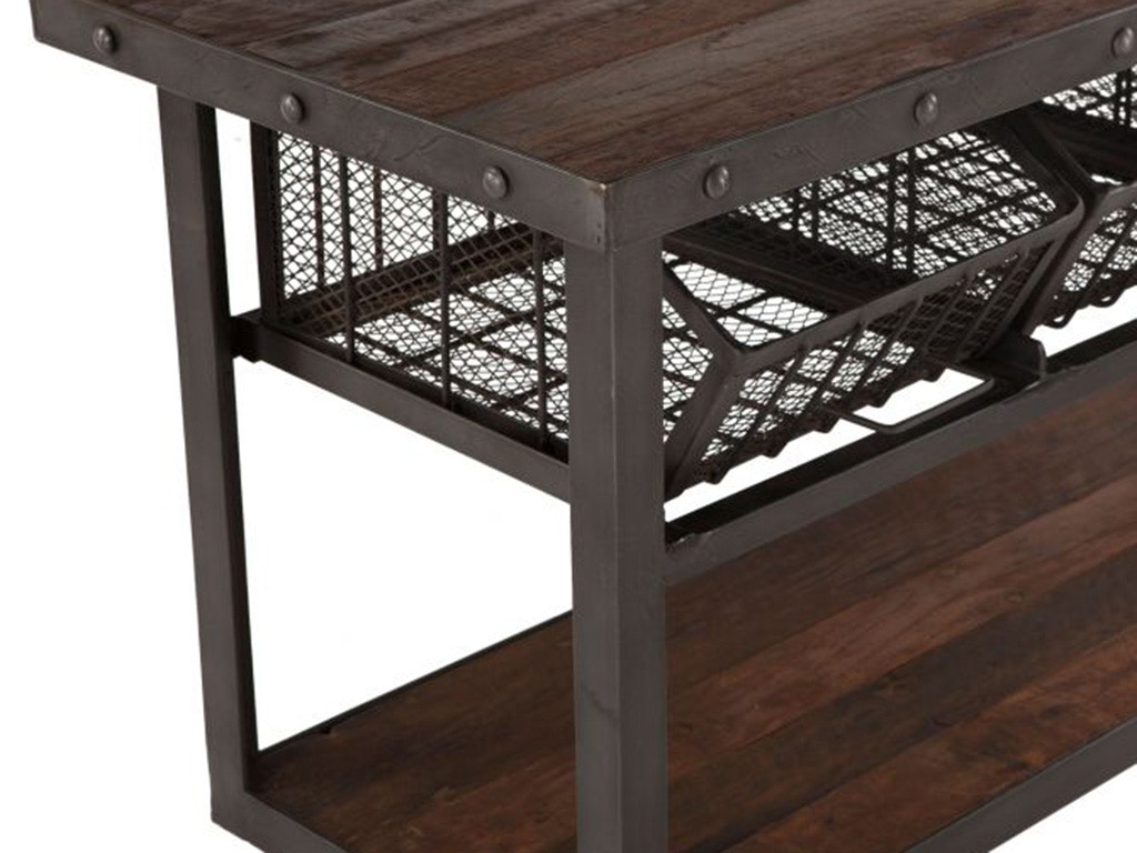 Home Trends & Design Industrial Teak 36 Reclaimed Wood Utility Cart Table FIT-CRT36
