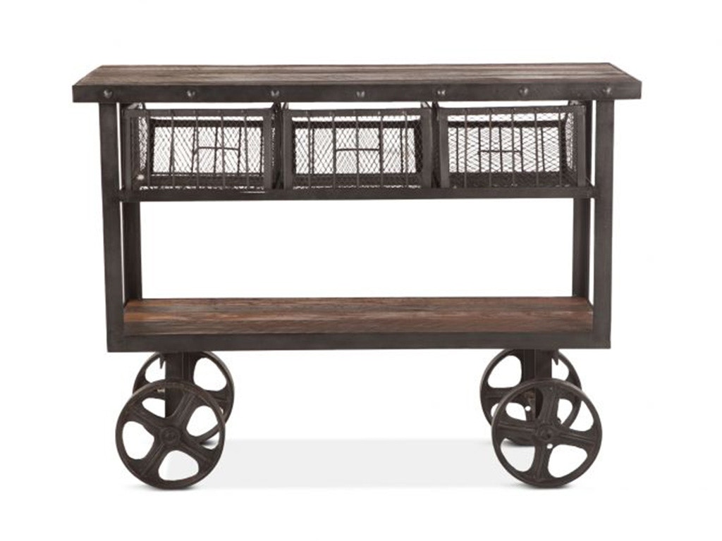 Home Trends & Design Industrial Teak 48 Reclaimed Wood Utility Cart Table FIT-CRT48