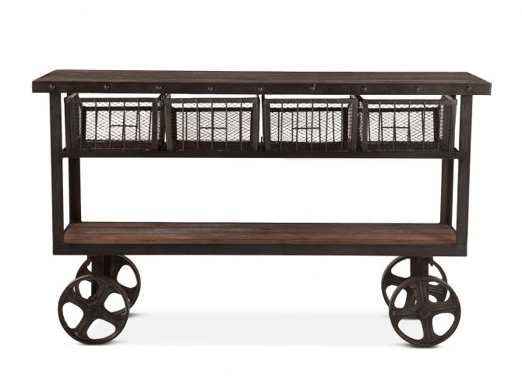 Home Trends & Design Industrial Teak 60 Reclaimed Wood Utility Cart Table FIT-CRT60