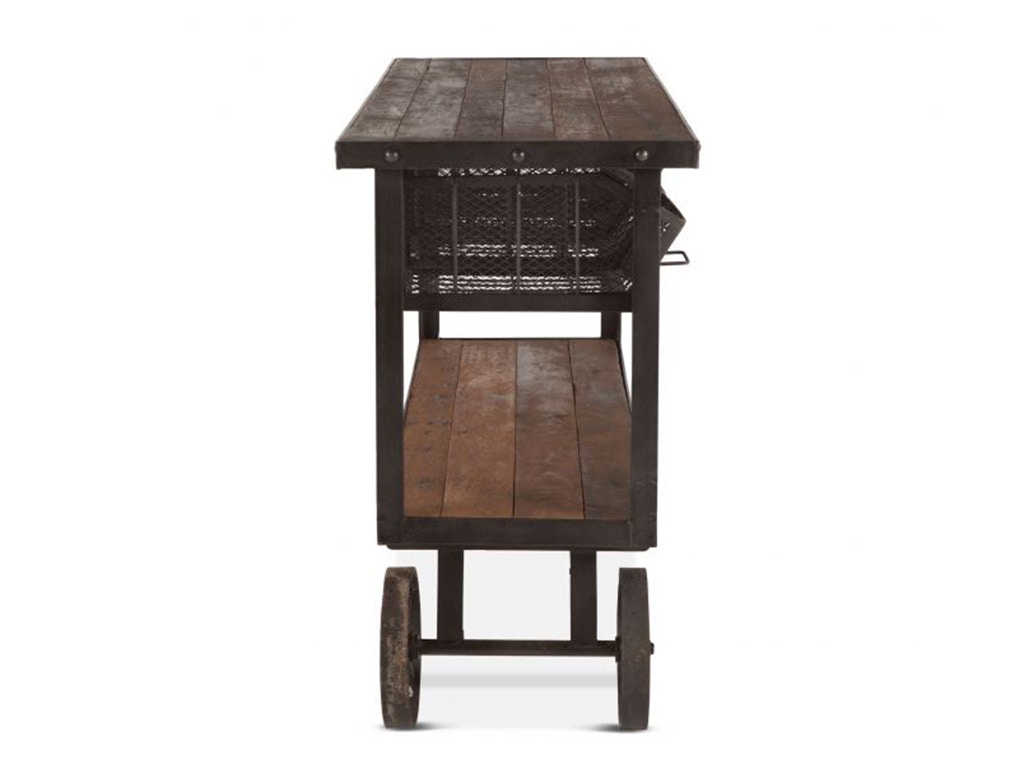 Home Trends & Design Industrial Teak 60 Reclaimed Wood Utility Cart Table FIT-CRT60
