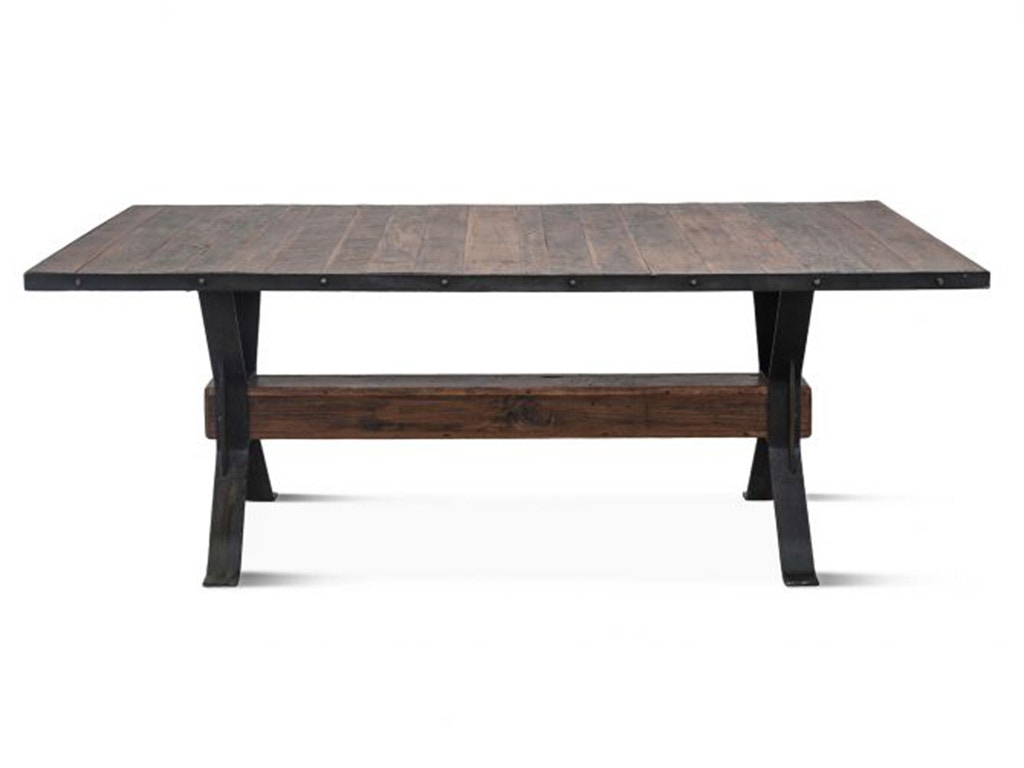 Home Trends & Design Industrial Teak 78 Reclaimed Wood Dining Table FIT-DT78