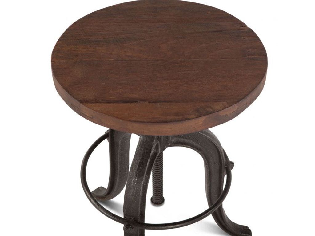 Home Trends & Design Industrial Teak Adjustable Reclaimed Wood Stool FIT-STL16