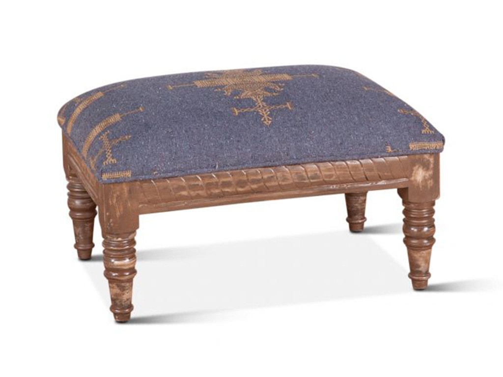 Home Trends & Design Marrakech 26 Blue Upholstered Stool FMK-SL26