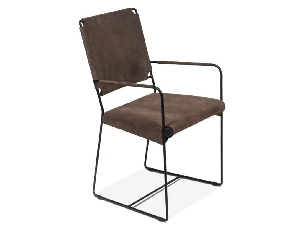 Home Trends & Design New York Arm Chair Asphalt Suede Leather FNY-AC18-AS-GG