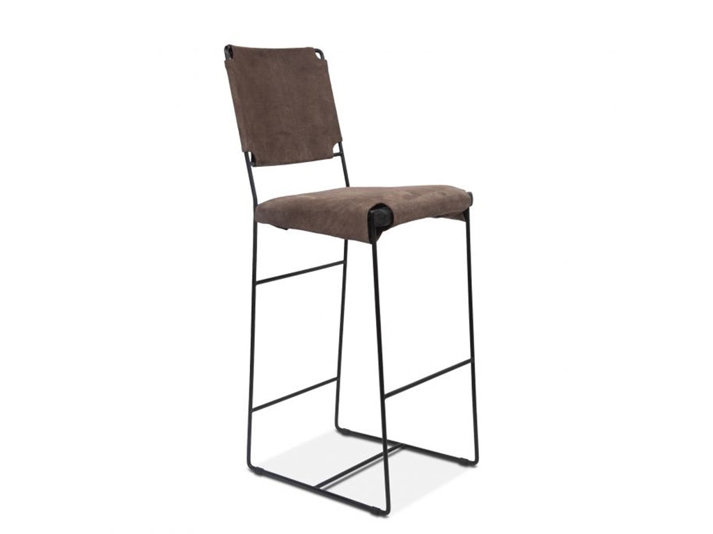 Home Trends & Design New York Bar Chair Asphalt Suede Leather FNY-BC18-AS-GG
