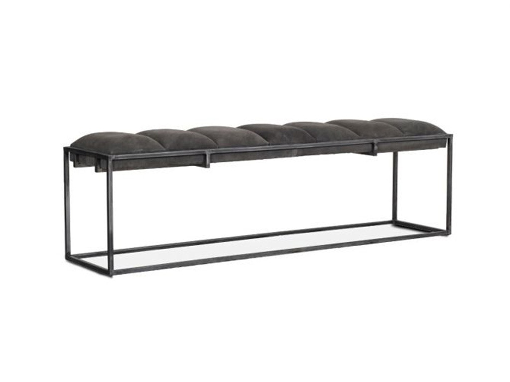 Home Trends & Design New York Bench Iron and Asphalt Suede FNY-BN59-AS-GG