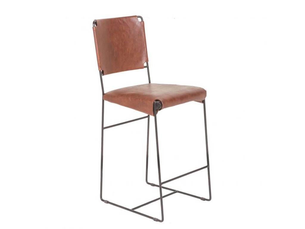 Home Trends & Design New York Counter Chair Tobacco Leather FNY-CC18-TB-GG