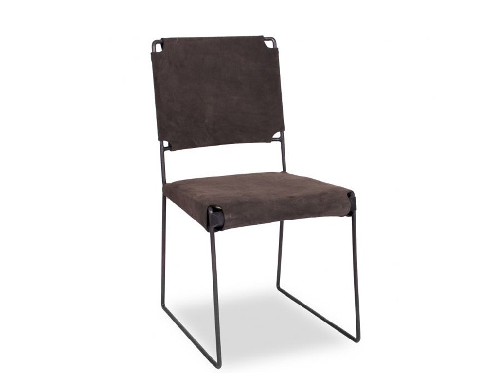 Home Trends & Design New York Iron and Asphalt Suede Dining Chair FNY-DC18-AS-GG