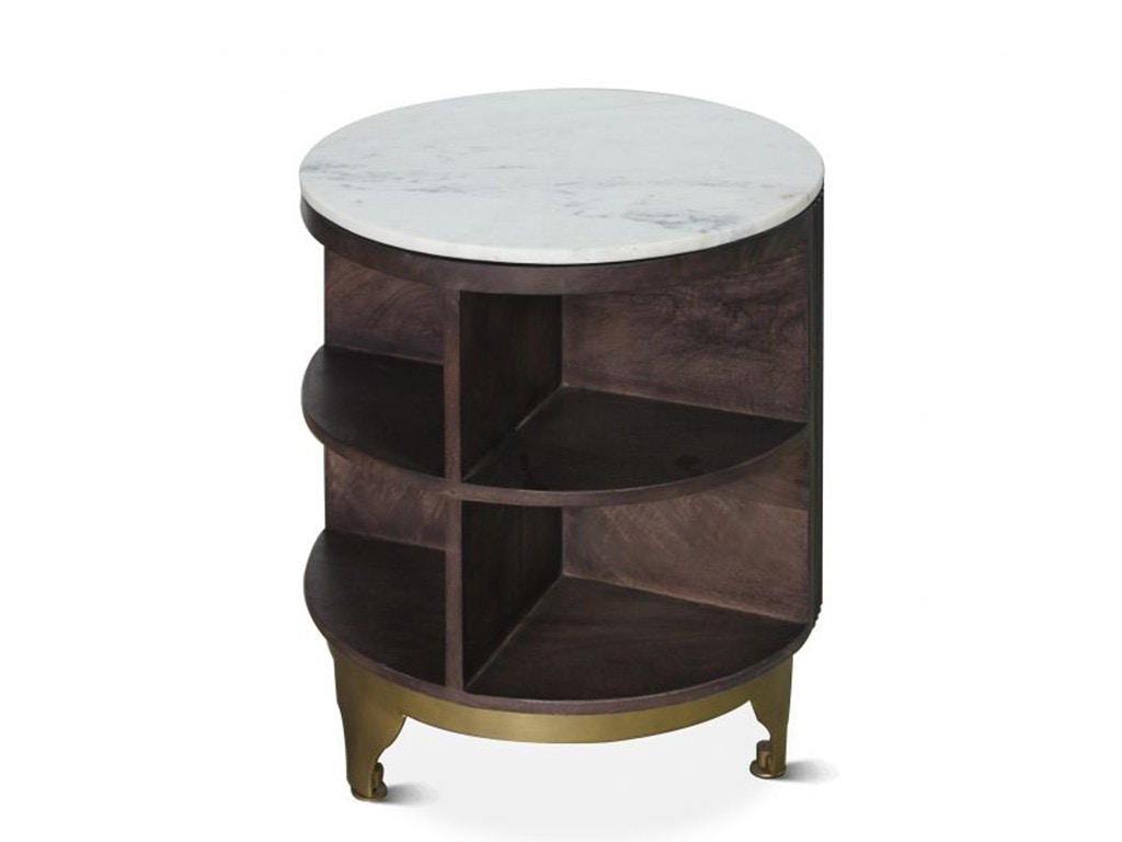 Home Trends & Design New York 20 White Marble Top Side Table FNY-ST20MBI