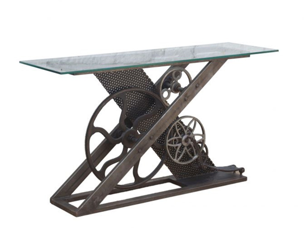 Home Trends & Design Old Mill 58 Glass Console Table FOM-CN58