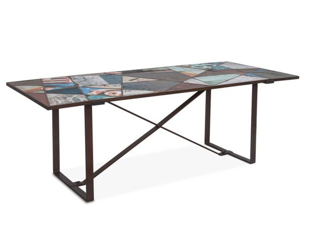 Home Trends & Design Old Mill 78 Geometric Color Pop Dining Table FOM-DT79CP