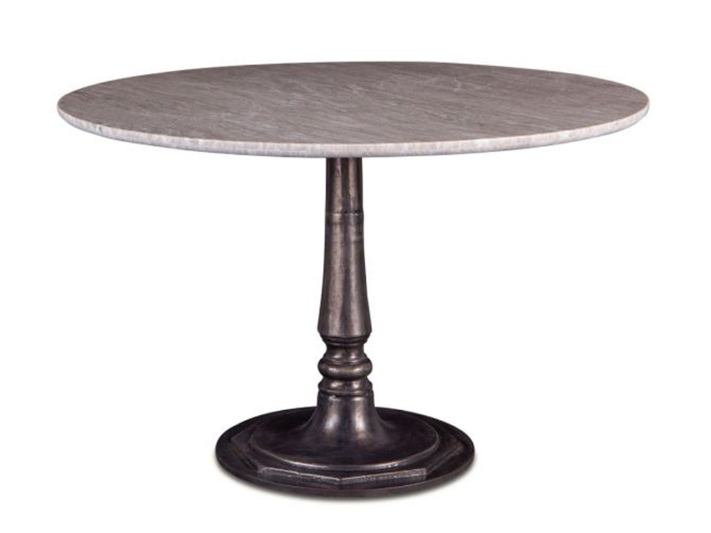 Home Trends & Design Palm Springs Brown Lajaria Marble 48 Round Dining Table with Cafe Cast Iron Base FPA-RD48-CAFE-BL