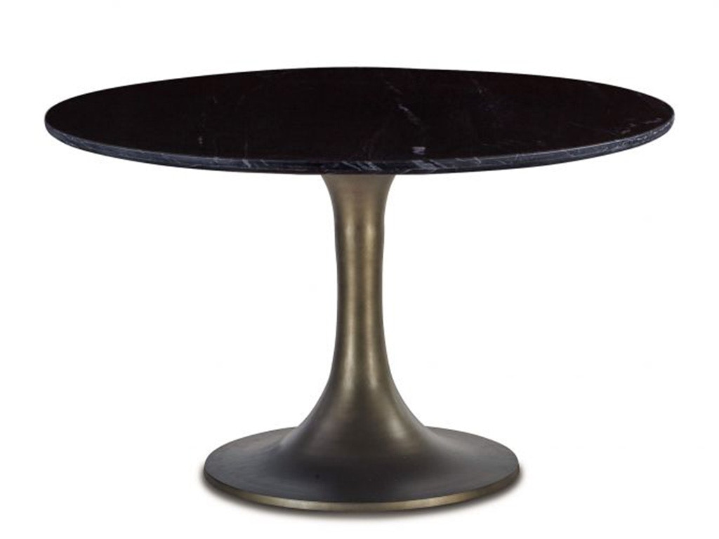 Home Trends & Design Palm Springs 48 Round Dining Table White Marble FPA-RD48-TLBG-BA