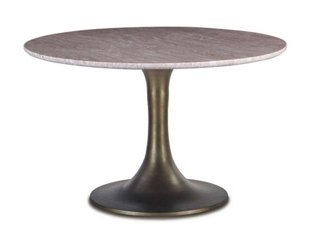 Home Trends & Design Palm Springs 48 Round Dining Table White Marble FPA-RD48-TLBG-BL