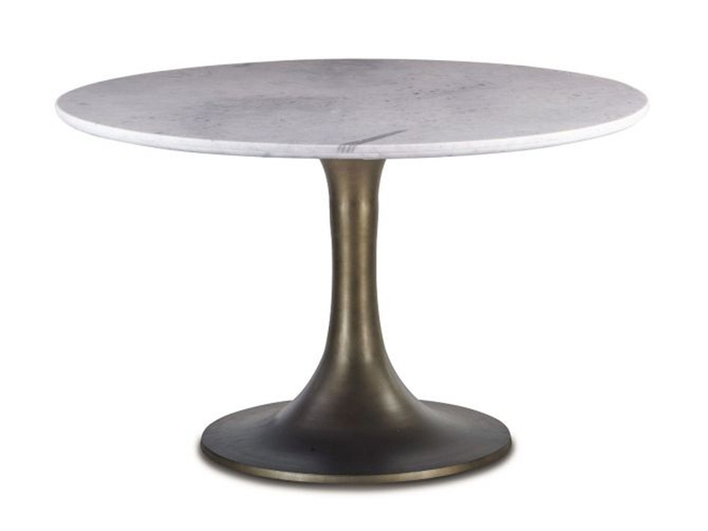 Home Trends & Design Palm Springs 48 Round Dining Table White Marble FPA-RD48-TLBG-WM
