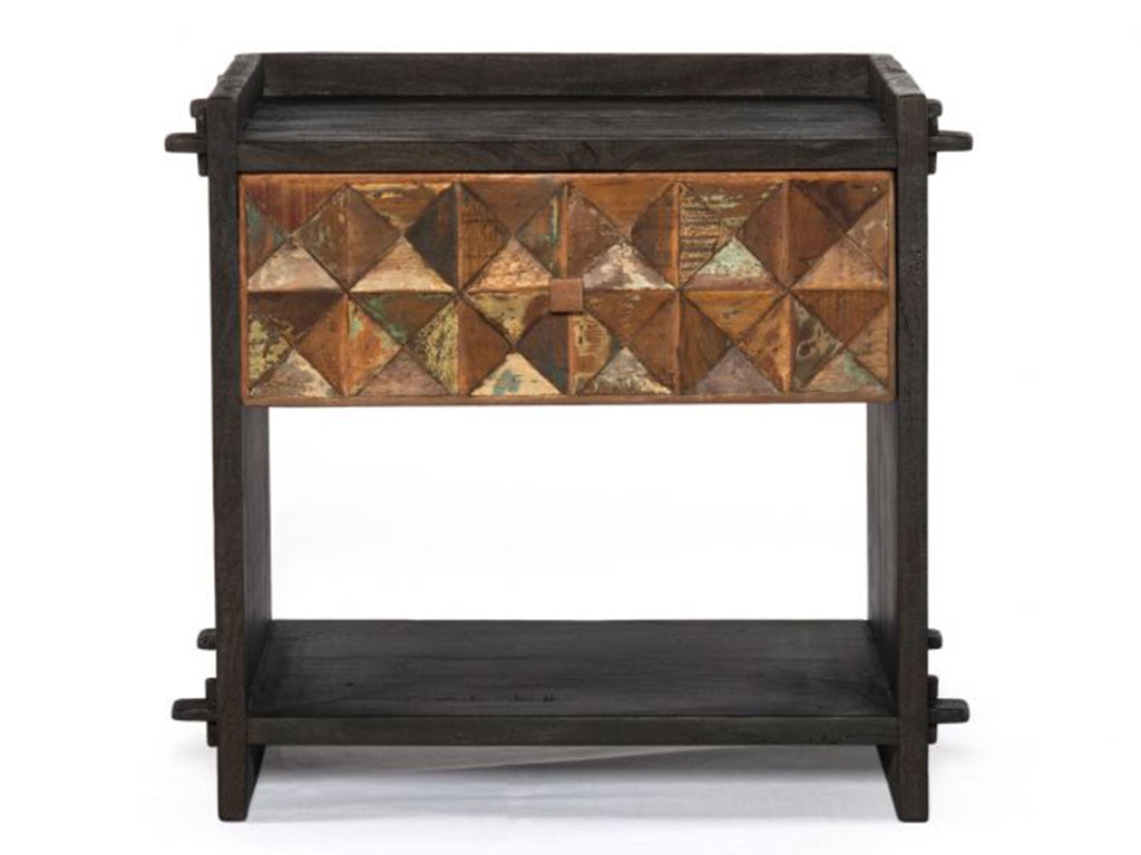 Home Trends & Design Rio Carved Teak Wood Night Chest FRO-NC24MC