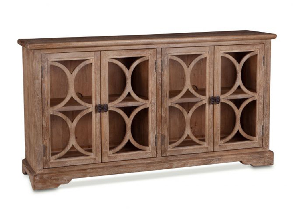 Home Trends & Design San Rafael 67 Glass Cabinet Antique Oak FSR-GC67AO