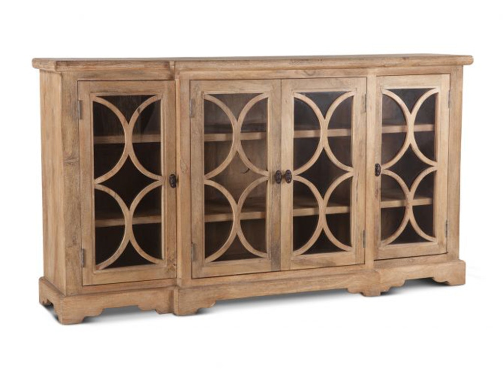 Home Trends & Design San Rafael 75 Glass Cabinet Antique Oak FSR-GC75AO