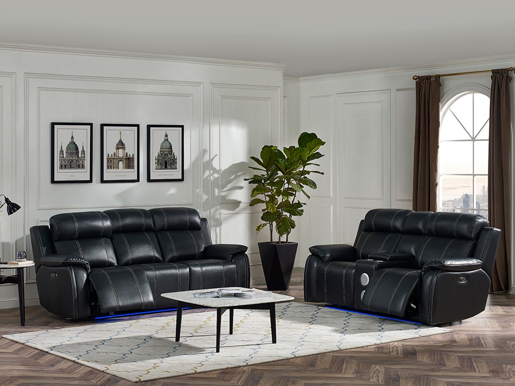 New Classic Fusion Power Sofa and Loveseat Set U3969PSLSet