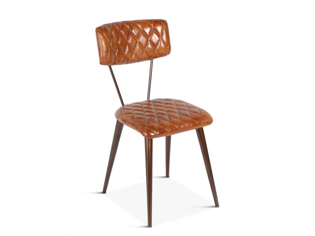 Home Trends & Design Celeste Iron Dining Chair with Diamond Leather FWE-CEL