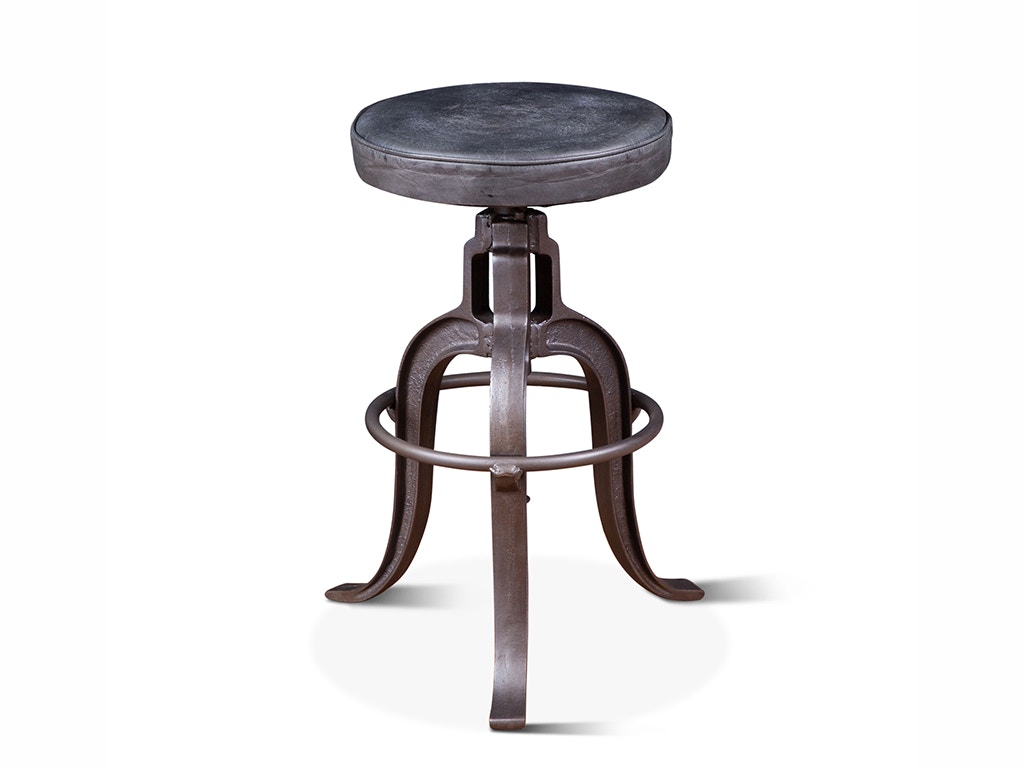Home Trends & Design Wellington Adjusting Stool Ebony Leather FWE-SL1-BL