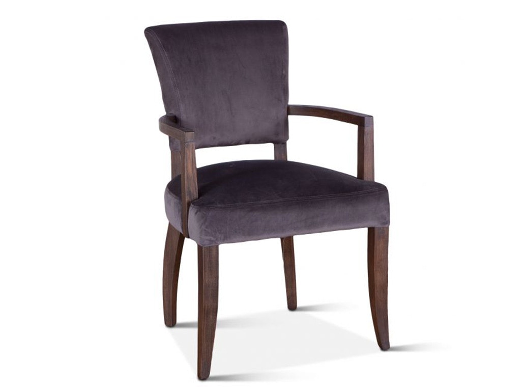 Home Trends & Design Mindy Arm Chair Asphalt Velvet with Weathered Teak legs G201-413-623-80