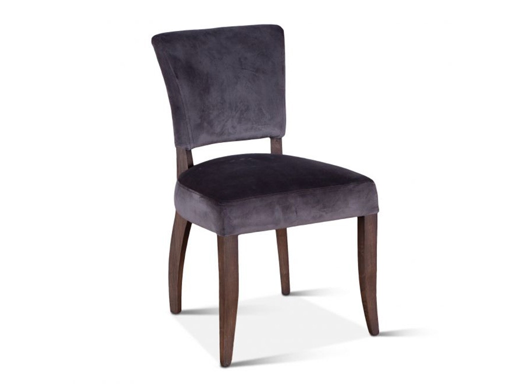 Home Trends & Design Mindy Side Chair Asphalt Velvet with Weathered Teak legs G201-414-623-80