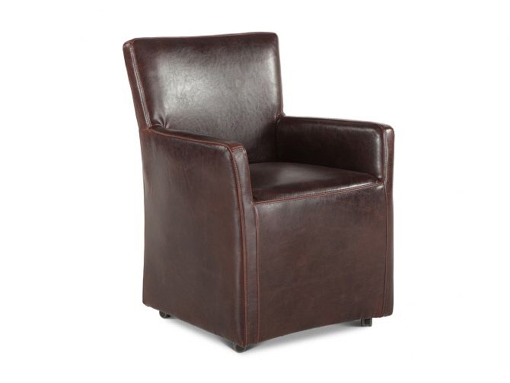 Home Trends Design Living Room Peabody Brown Leather Wheeled