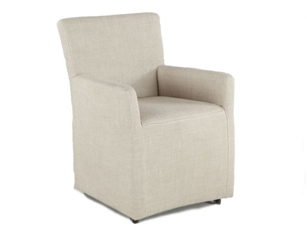 Home Trends & Design Peabody Off-White Linen Wheeled Armchair G201-646-J08-47