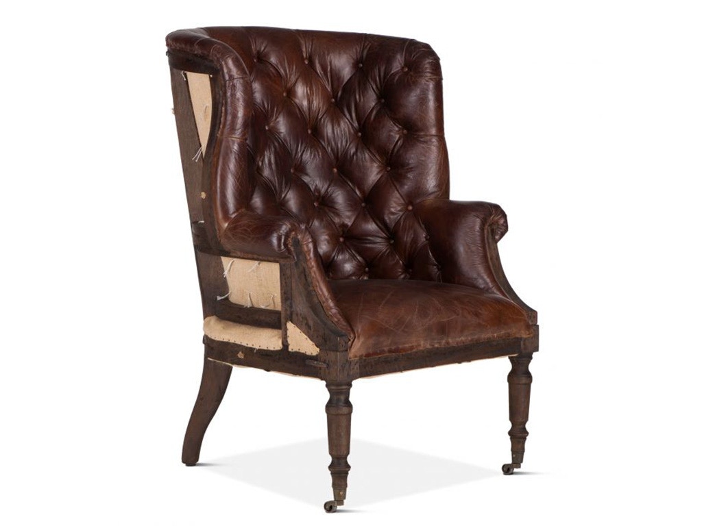 Home Trends & Design Welsh Deconstructed Armchair with Vintage Cigar Leather G205-1100-11
