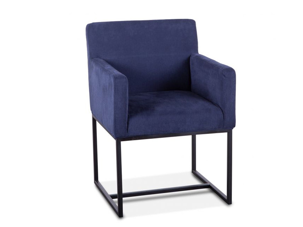 Home Trends & Design Renegade Rum Navy Linen and Iron Arm Chair G206-RENAC-R40-AB