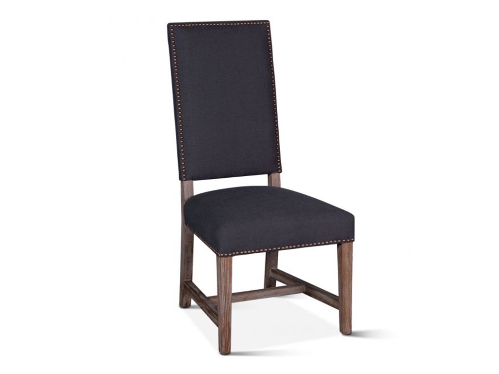 Home Trends & Design Darcy Dining Chair Dark Grey Linen Driftwood Finish G235-DAR-13-55