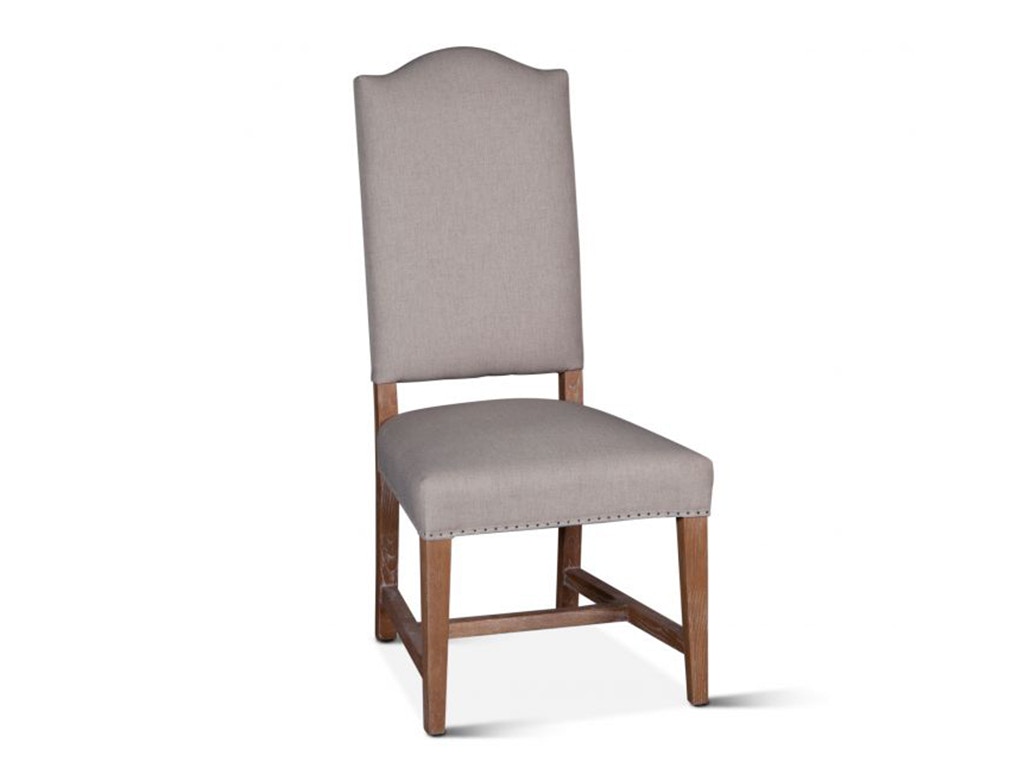 Home Trends & Design Stella Camelback Dining Chair Natural Linen Antique Oak Finish G235-STEL-3-14