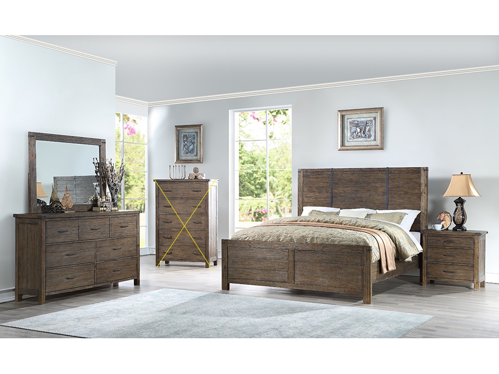 New Classic GALLEON 4 Piece Set - Queen Bed, Dresser, Mirror, Nightstand B1114PC