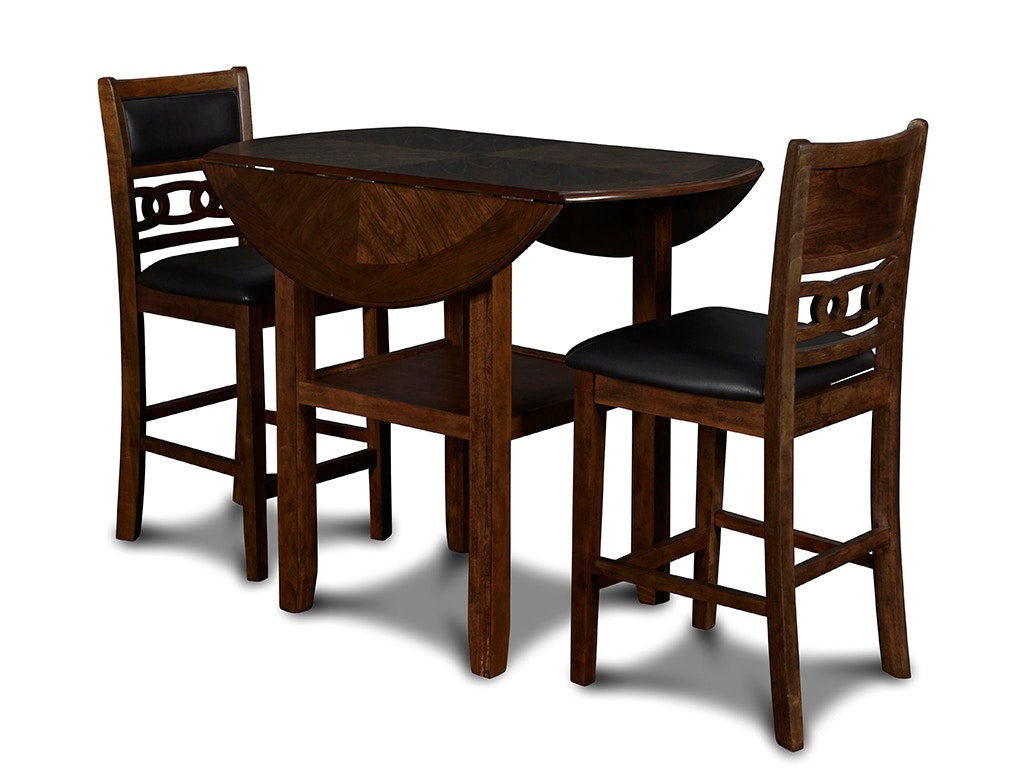 New Classic GIA 42 DINING DROP LEAF TABLE + 2 CHAIRS D1701-42S-BRN