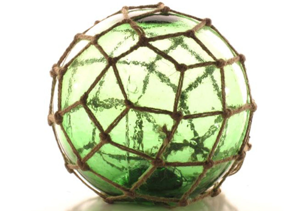 Blue Ocean Traders Home Accents Glass Buoy with Net, large BOT131