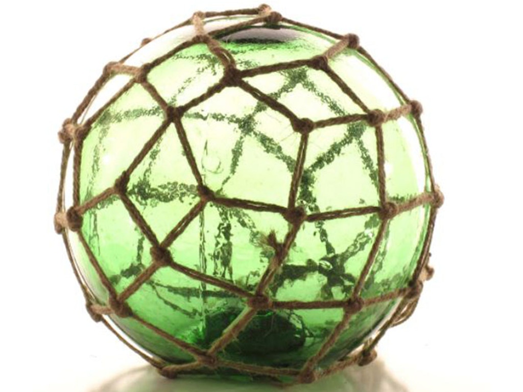 Blue Ocean Traders Home Accents Glass Buoy with Net, large BOT131