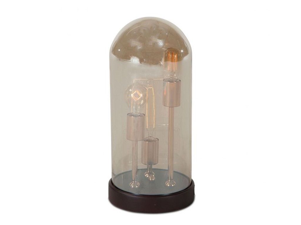 Home Trends & Design Luminaire Edison 3-Light Round Glass Dome Table Lamp GLM-TL2BW-M