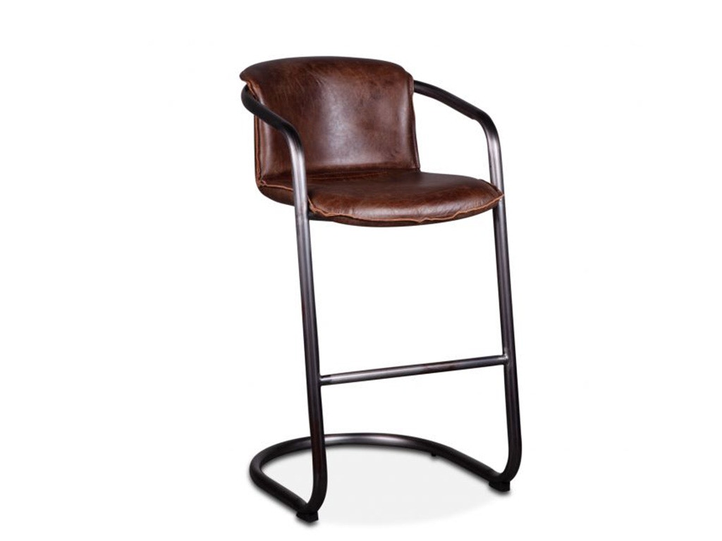 Home Trends & Design Portofino Leather Bar Chair Geisha Brown GPF-BC22-GEI