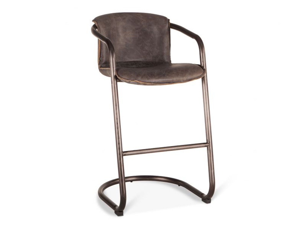 Home Trends & Design Portofino Leather Bar Chair Antique Ebony GPF-BC22AE