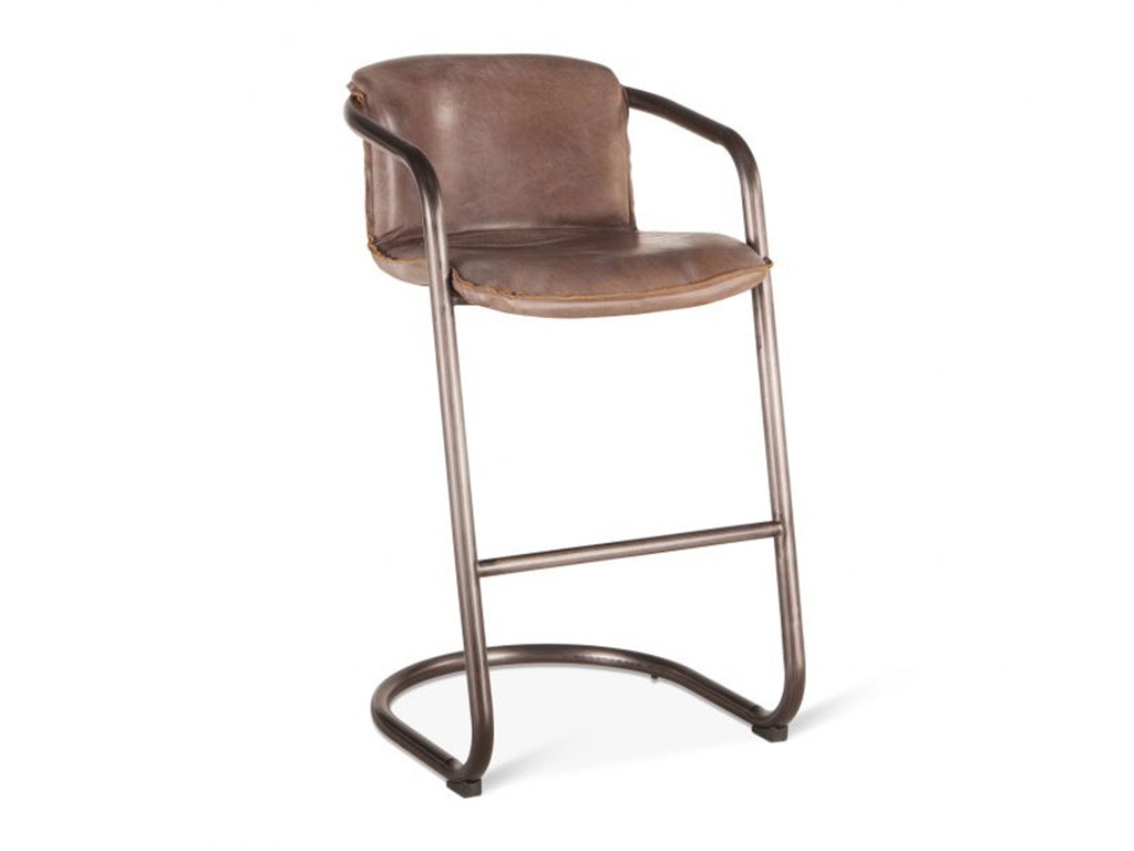 Home Trends & Design Portofino Leather Bar Chair Jet Brown GPF-BC22JB
