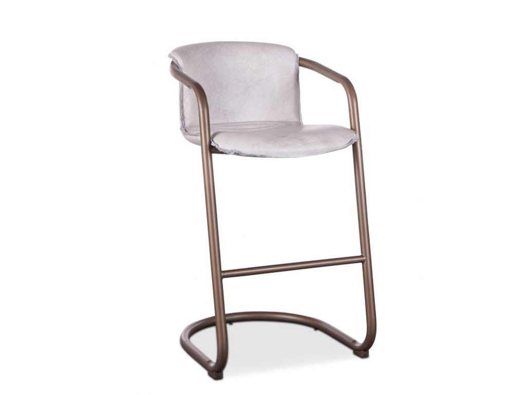 Home Trends & Design Portofino Leather Bar Chair Vintage White GPF-BC22VW